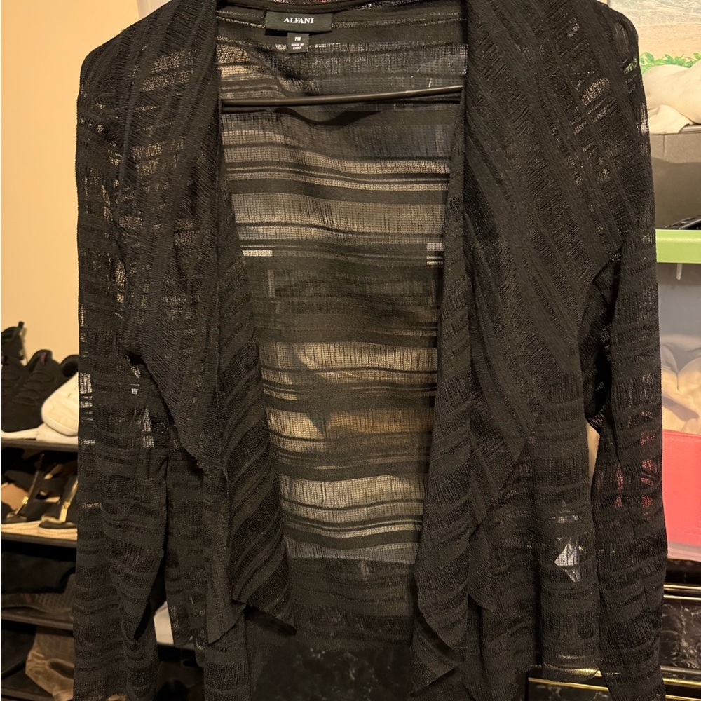 Alfani Women's Sheer Black Cardigan
